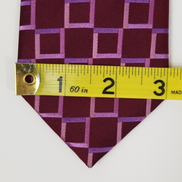 BCBG Attitude Silk Geometric Square Patterned Tie - Picture 6 of 7